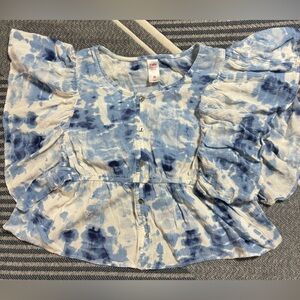Blue and White Tie-Dye Top by Justice